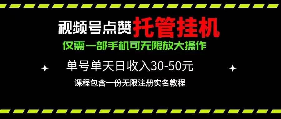 视频号点赞托管挂机，单号单天利润30~50，一部手机无限放大（附带无限…-小小小弦