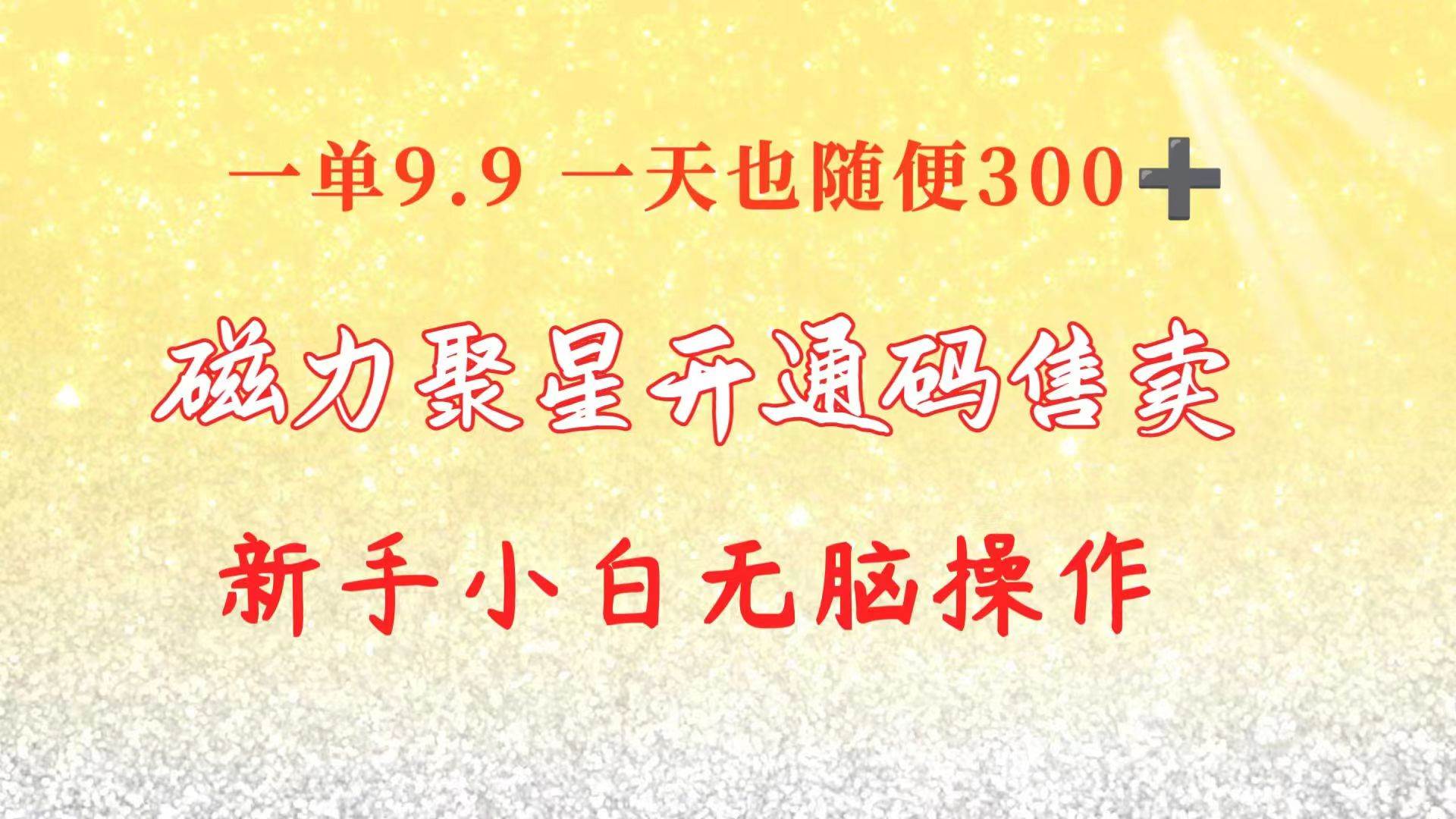 快手磁力聚星码信息差 售卖  一单卖9.9  一天也轻松300+ 新手小白无脑操作-小小小弦