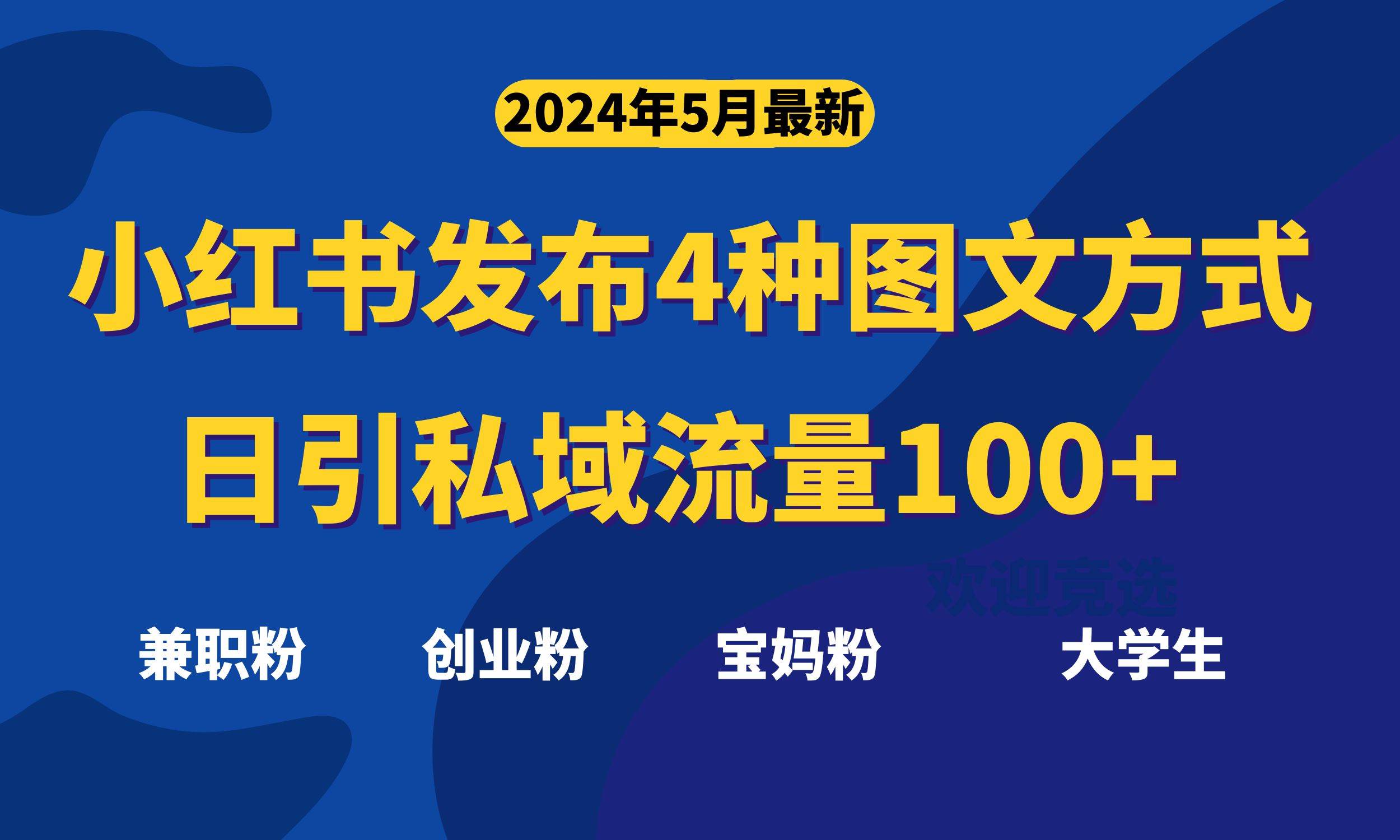 最新小红书发布这四种图文，日引私域流量100+不成问题，-小小小弦