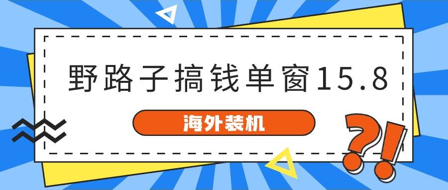 海外装机，野路子搞钱，单窗口15.8，已变现10000+-小小小弦