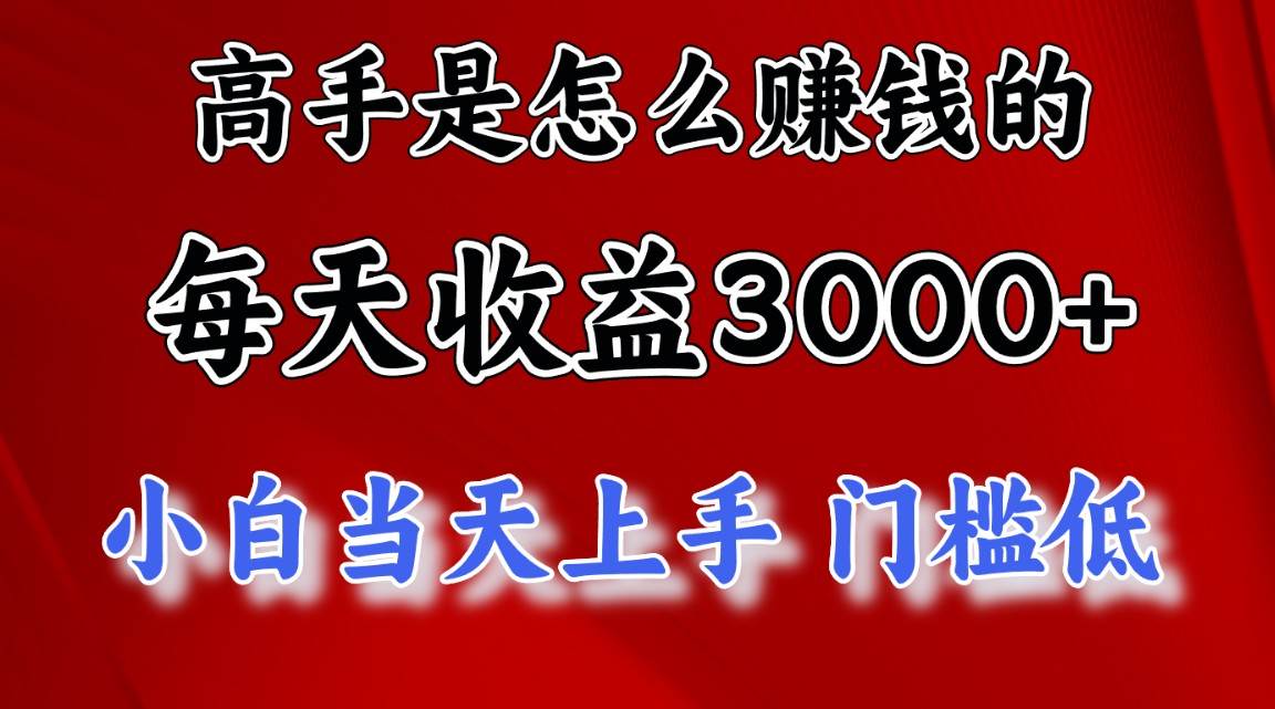 高手是怎么赚钱的，一天收益3000+ 这是穷人逆风翻盘的一个项目，非常稳…-小小小弦