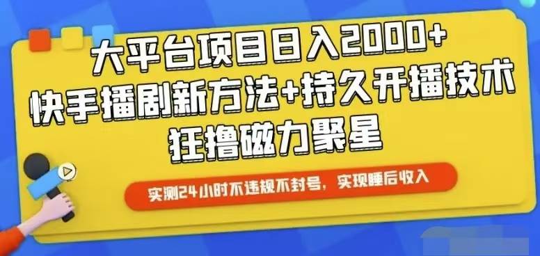 快手24小时无人直播，真正实现睡后收益-小小小弦