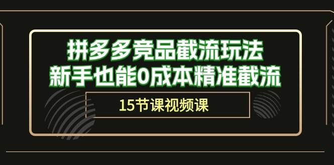 拼多多竞品截流玩法，新手也能0成本精准截流（15节课）-小小小弦