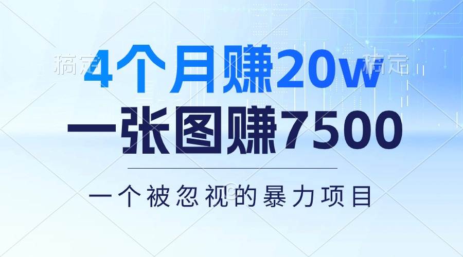 4个月赚20万！一张图赚7500！多种变现方式，一个被忽视的暴力项目-小小小弦