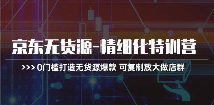 京东无货源-精细化特训营，0门槛打造无货源爆款 可复制放大做店群-小小小弦