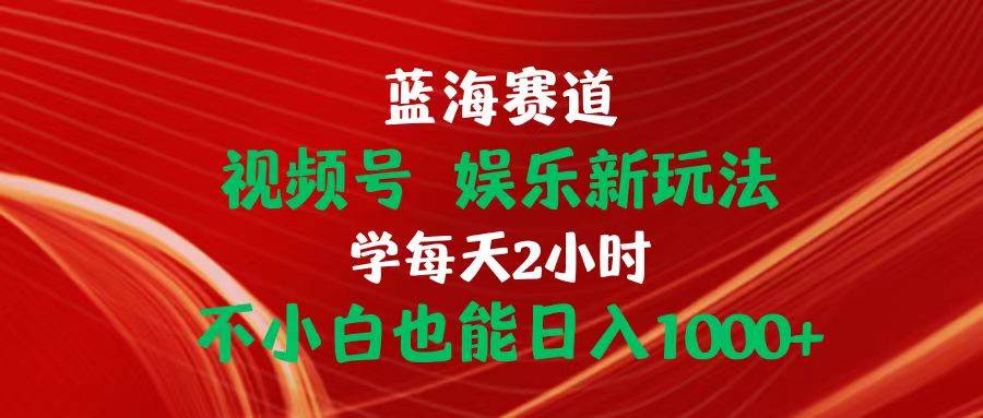 蓝海赛道视频号 娱乐新玩法每天2小时小白也能日入1000+-小小小弦