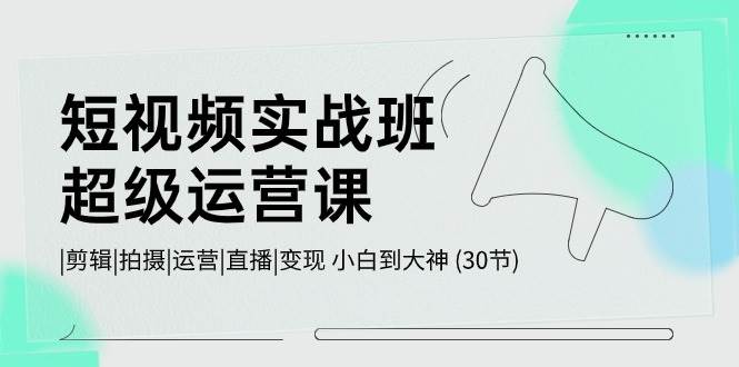 短视频实战班-超级运营课，|剪辑|拍摄|运营|直播|变现 小白到大神 (30节)-小小小弦