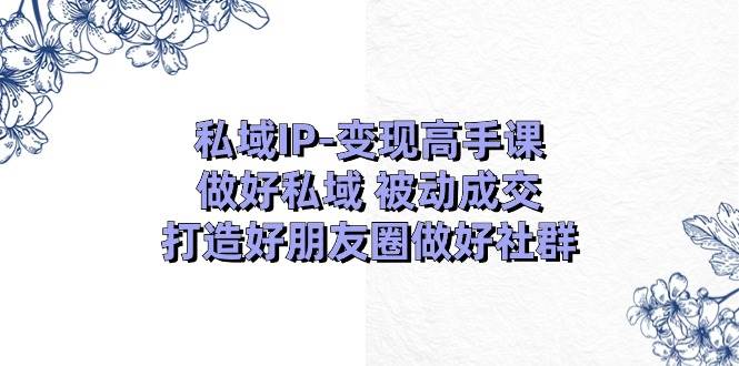 私域IP-变现高手课：做好私域 被动成交，打造好朋友圈做好社群（18节）-小小小弦