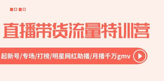 直播带货流量特训营，起新号-专场-打榜-明星网红助播 月播千万gmv（52节）-小小小弦