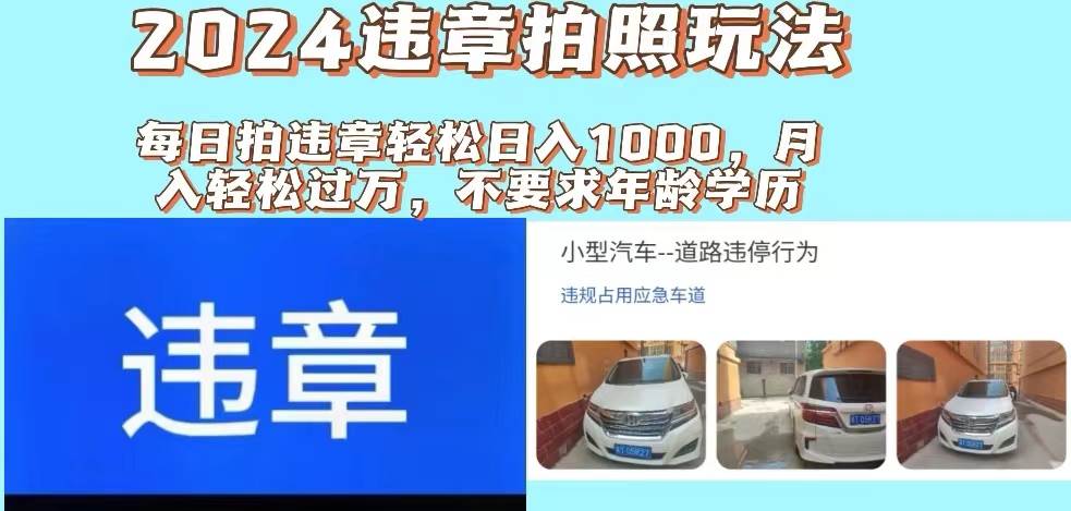 2024违章拍照新玩法，推广躺赚+拍照赚钱双模式，日入1000+-小小小弦