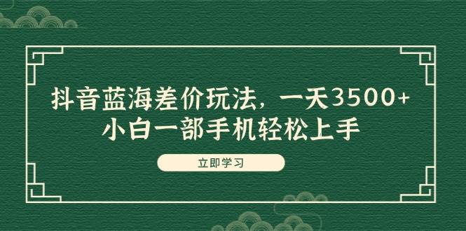 抖音蓝海差价玩法，一天3500+，小白一部手机轻松上手-小小小弦