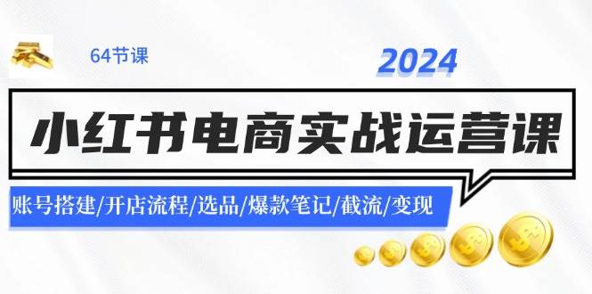 2024小红书电商实战运营课：账号搭建/开店流程/选品/爆款笔记/截流/变现-小小小弦