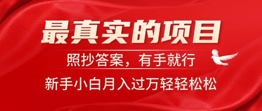 最真实的项目，照抄答案，有手就行，新手小白月入过万轻轻松松-小小小弦