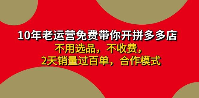 拼多多-合作开店日入4000+两天销量过百单，无学费、老运营教操作、小白…-小小小弦