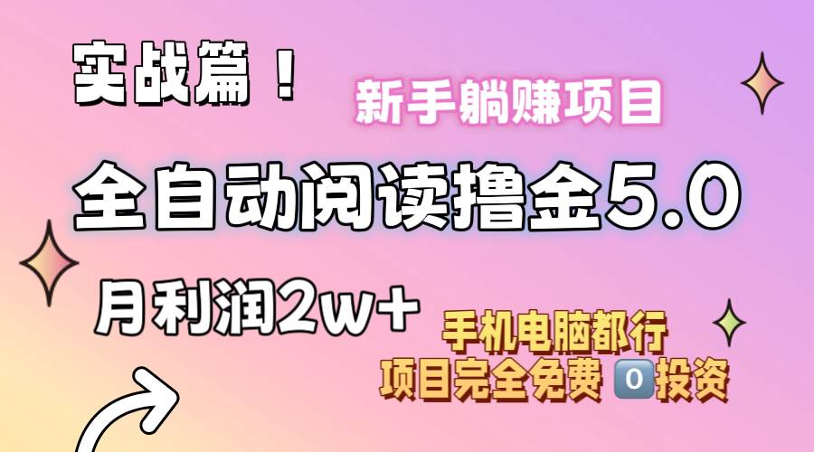 小说全自动阅读撸金5.0 操作简单 可批量操作 零门槛！小白无脑上手月入2w+-小小小弦