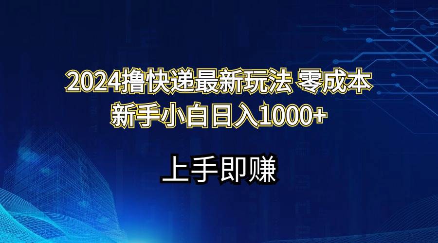 2024撸快递最新玩法零成本新手小白日入1000+-小小小弦