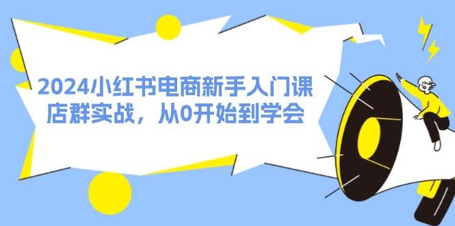 2024小红书电商新手入门课，店群实战，从0开始到学会（31节）-小小小弦