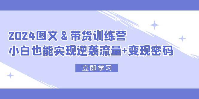 2024 图文+带货训练营，小白也能实现逆袭流量+变现密码-小小小弦