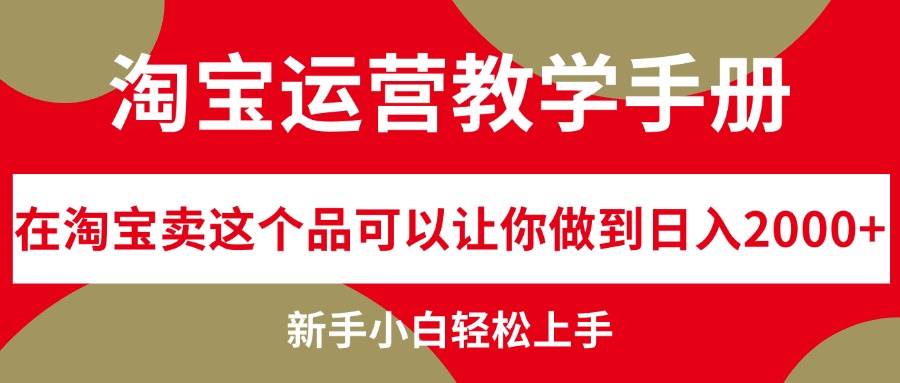 淘宝运营教学手册，在淘宝卖这个品可以让你做到日入2000+，新手小白轻…-小小小弦