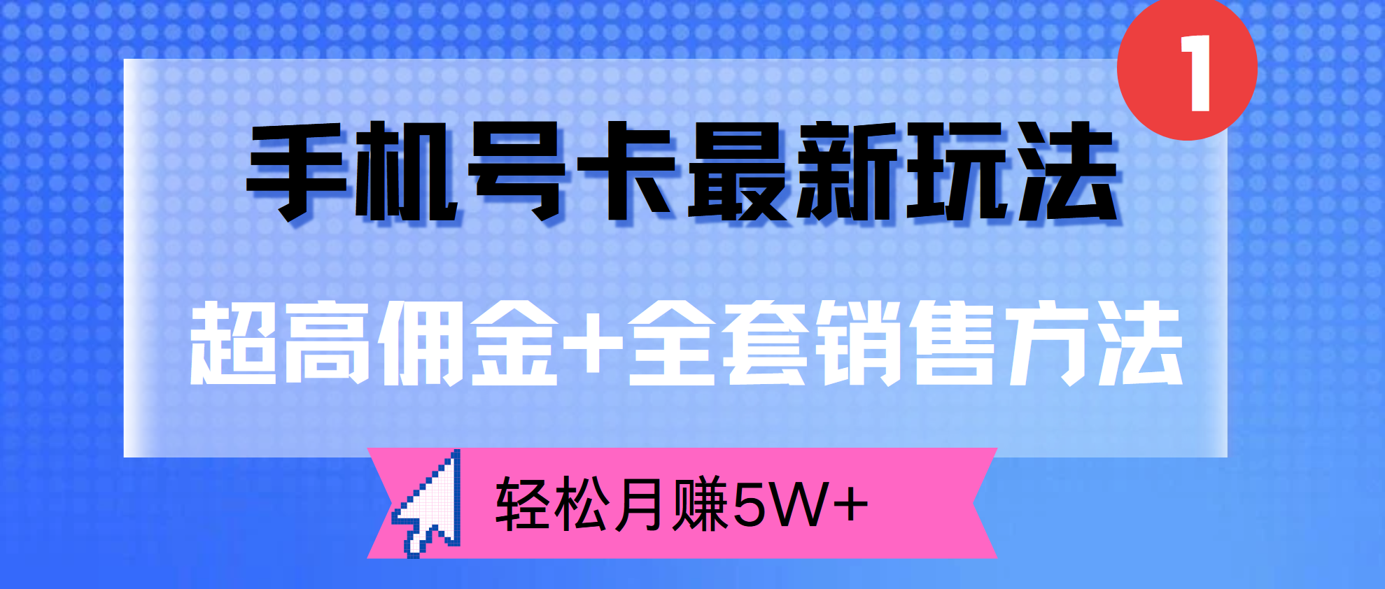 超高佣金+全套销售方法，手机号卡最新玩法，轻松月赚5W+-小小小弦