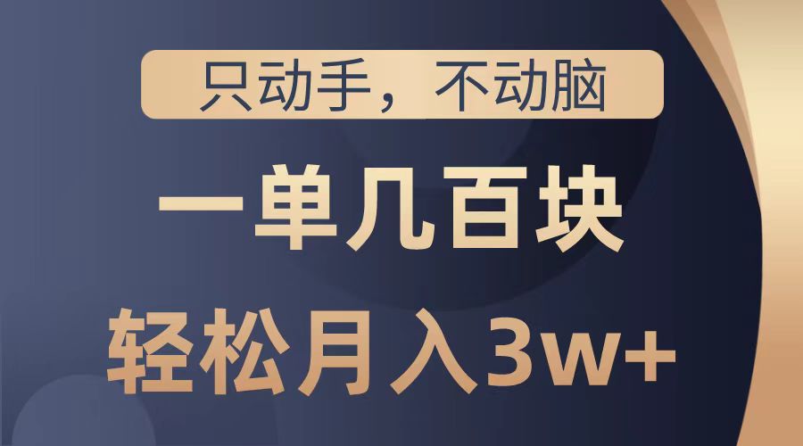 只动手不动脑，一单几百块，轻松月入2w+，看完就能直接操作，详细教程-小小小弦