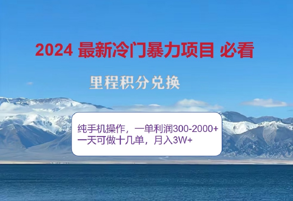 2024惊爆冷门暴利！出行高峰来袭，里程积分，高爆发期，一单300+—2000+，月入过万不是梦！-小小小弦