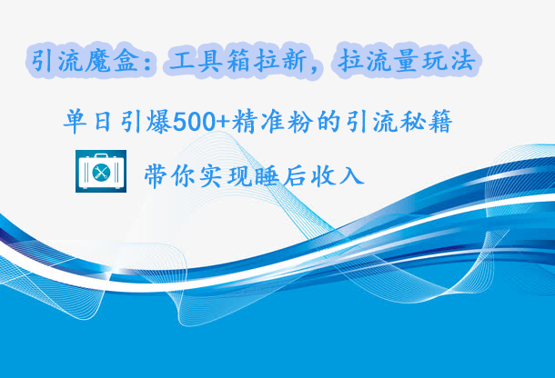 引流魔盒：工具箱拉新，拉流量玩法，单日引爆500+精准粉的引流秘籍，带你实现睡后收入-小小小弦