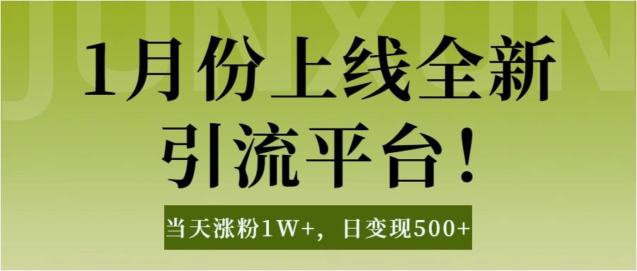 1月上线全新引流平台，当天涨粉1W+，日变现500+工具无脑涨粉，解放双手操作简单-小小小弦